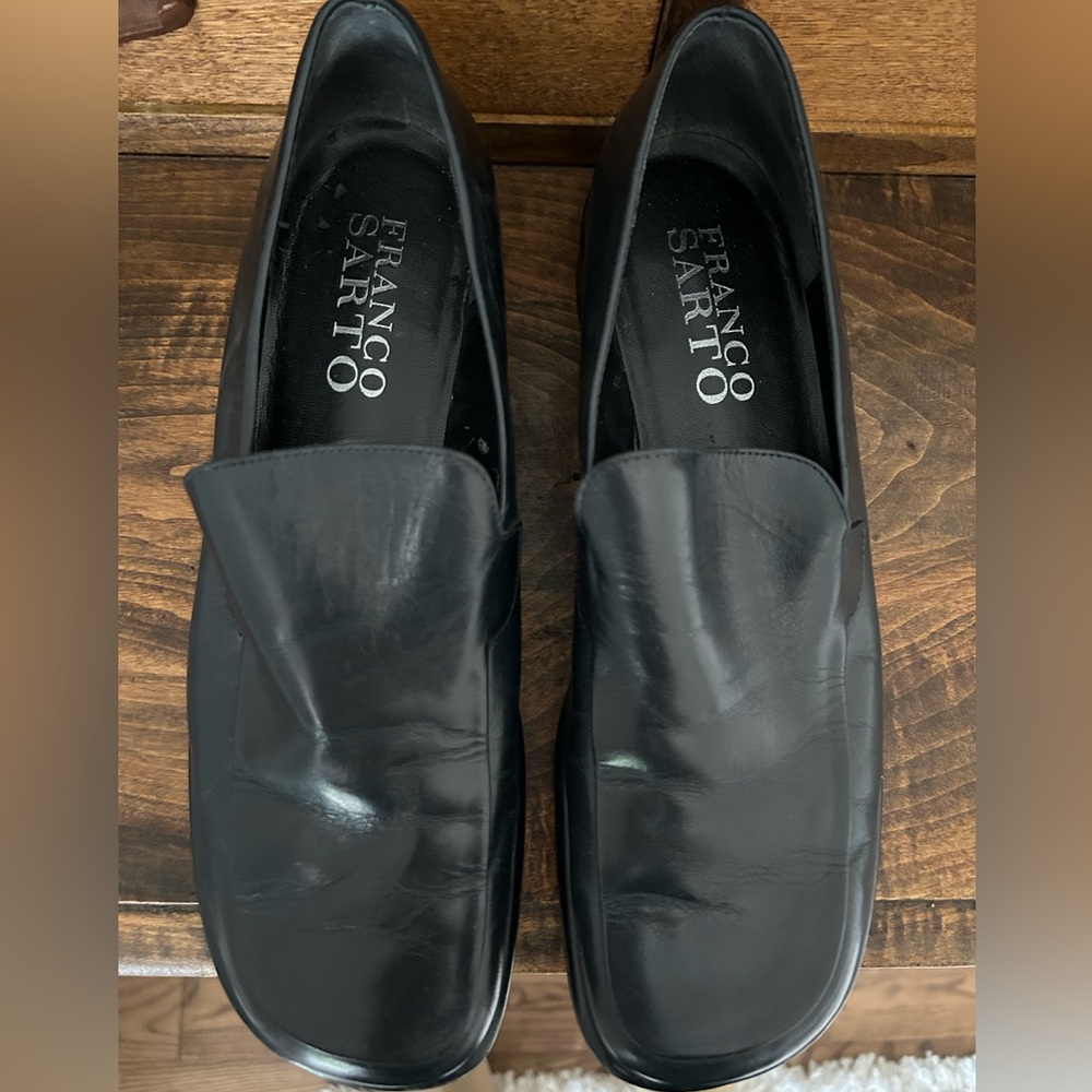 Franco Sarto Women’s Dark Leather Slip-Ons